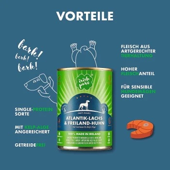 Irish Pure 12x Nassfutter Atlantik-Lachs 4 Irish Pure 12x Nassfutter Atlantik-Lachs – Bild 2