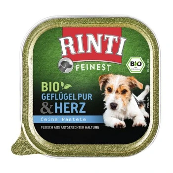 RINTI Feinest Bio Geflügel Pur & Herz 11x150 G 3 RINTI Feinest Bio Geflügel Pur & Herz 11x150 G
