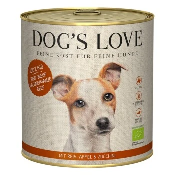 DOG'S LOVE BIO 6x800g Rind Mit Reis, Apfel & Zucchini 3 DOG'S LOVE BIO 6x800g Rind Mit Reis, Apfel & Zucchini
