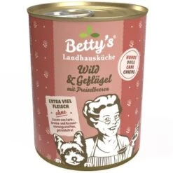 Betty's Landhausküche Wild & Geflügel 6 X 400g Für Hund