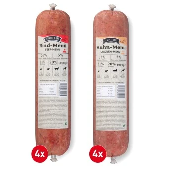 ProCani SIMPLE BARF Komplett Fertig Menüs Rind & Huhn -Paket 8x1000g